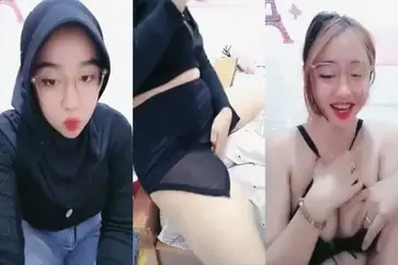 Ukhti Hijab Hitam Live Temaram Memek Becek